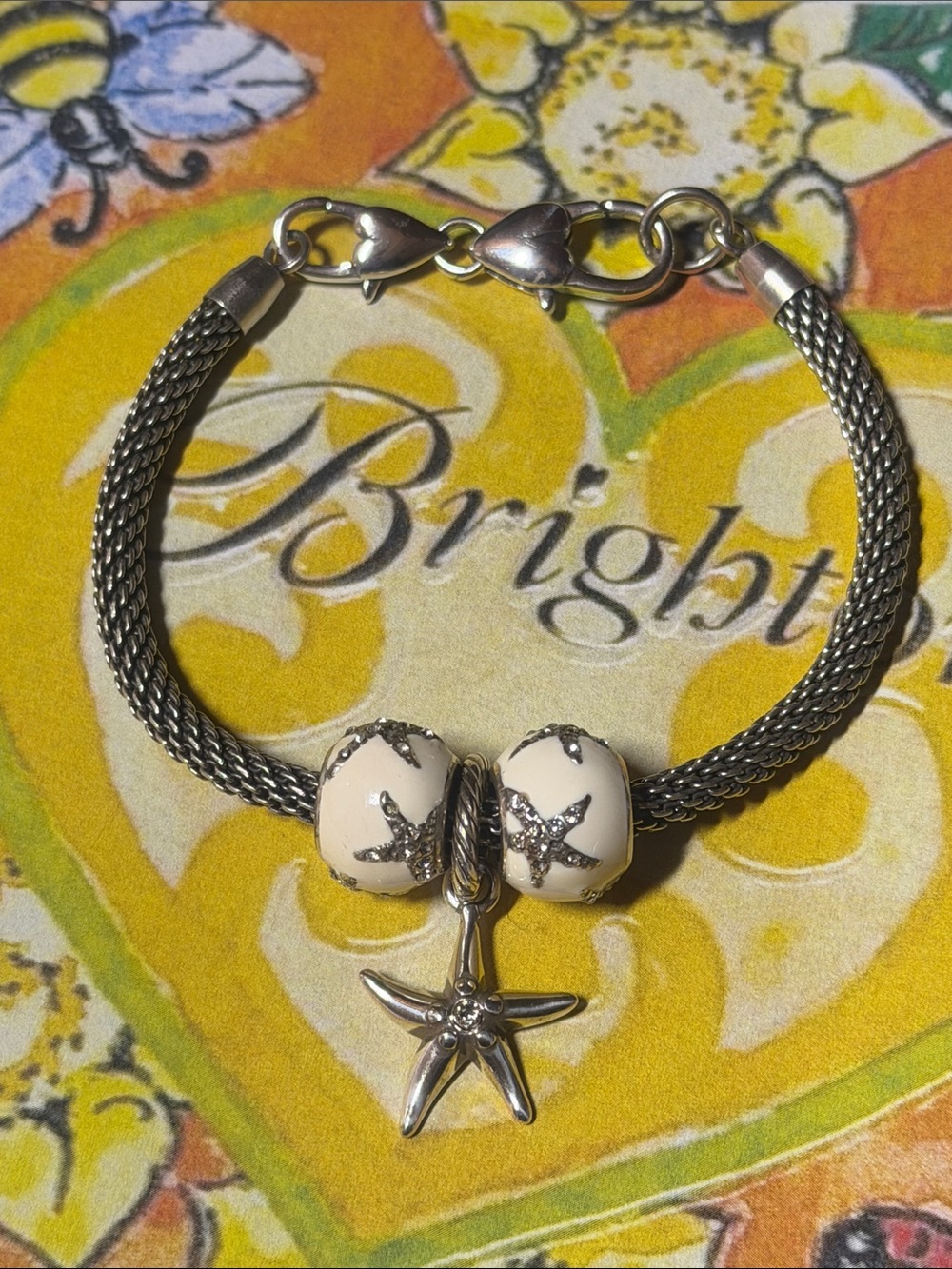 🌊⛴️Brighton SWAROVSKI CRYSTAL Starfish CHARM BRACELET!